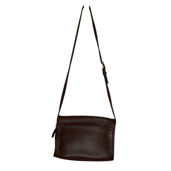 Vintage COACH 9812 Ridgefield Flap Bag Dark Brown Full-grain Leather Excellent - Picture 12 of 16